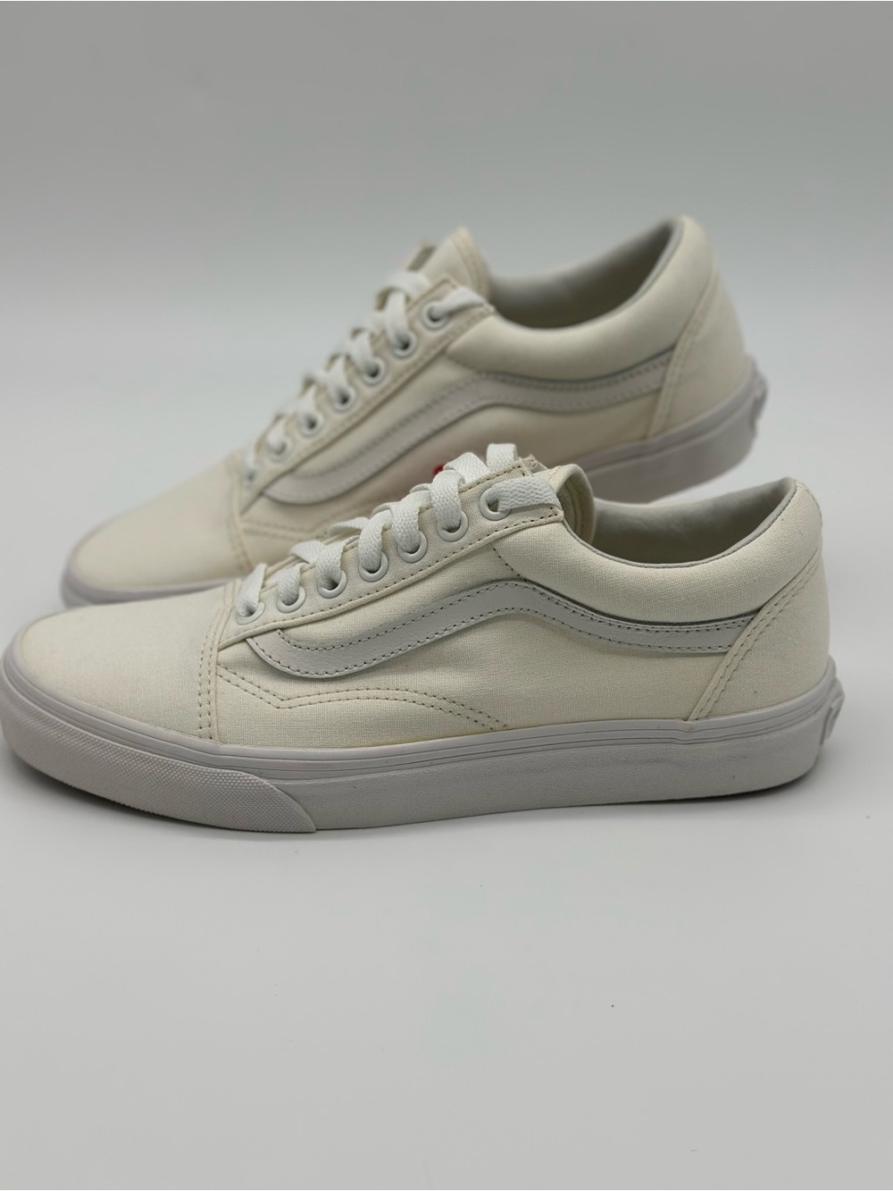 Vans Cream Low-Top Canvas Sneakers